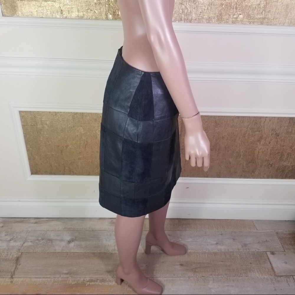 Alfani Leather Suede Geometric Pattern Skirt 14 - image 6